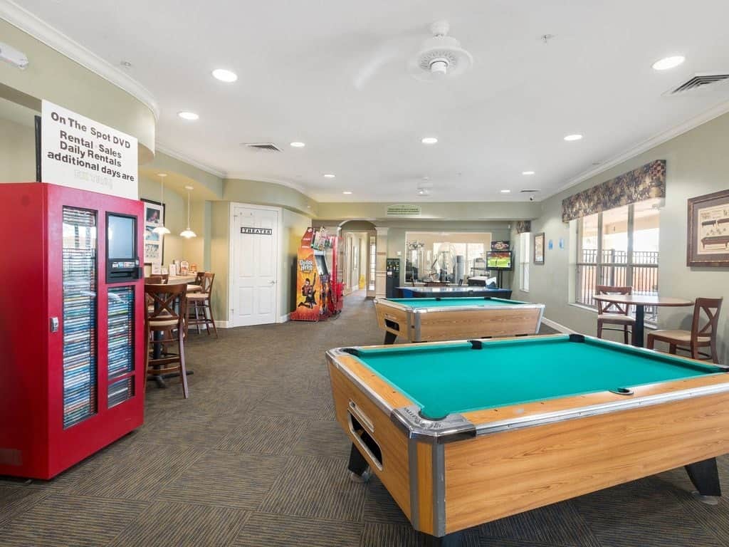 Is Windsor Hills Resort near Orlando Airport? Interior shot of the pool table at Windsor Hills Resort.