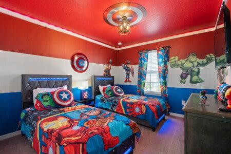 How Far Is Windsor Island Resort from Disney World? Fun superhero-themed two-bedroom suite at the resort
