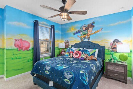 Toy Story queen bed at Chillax Inn Kaipo