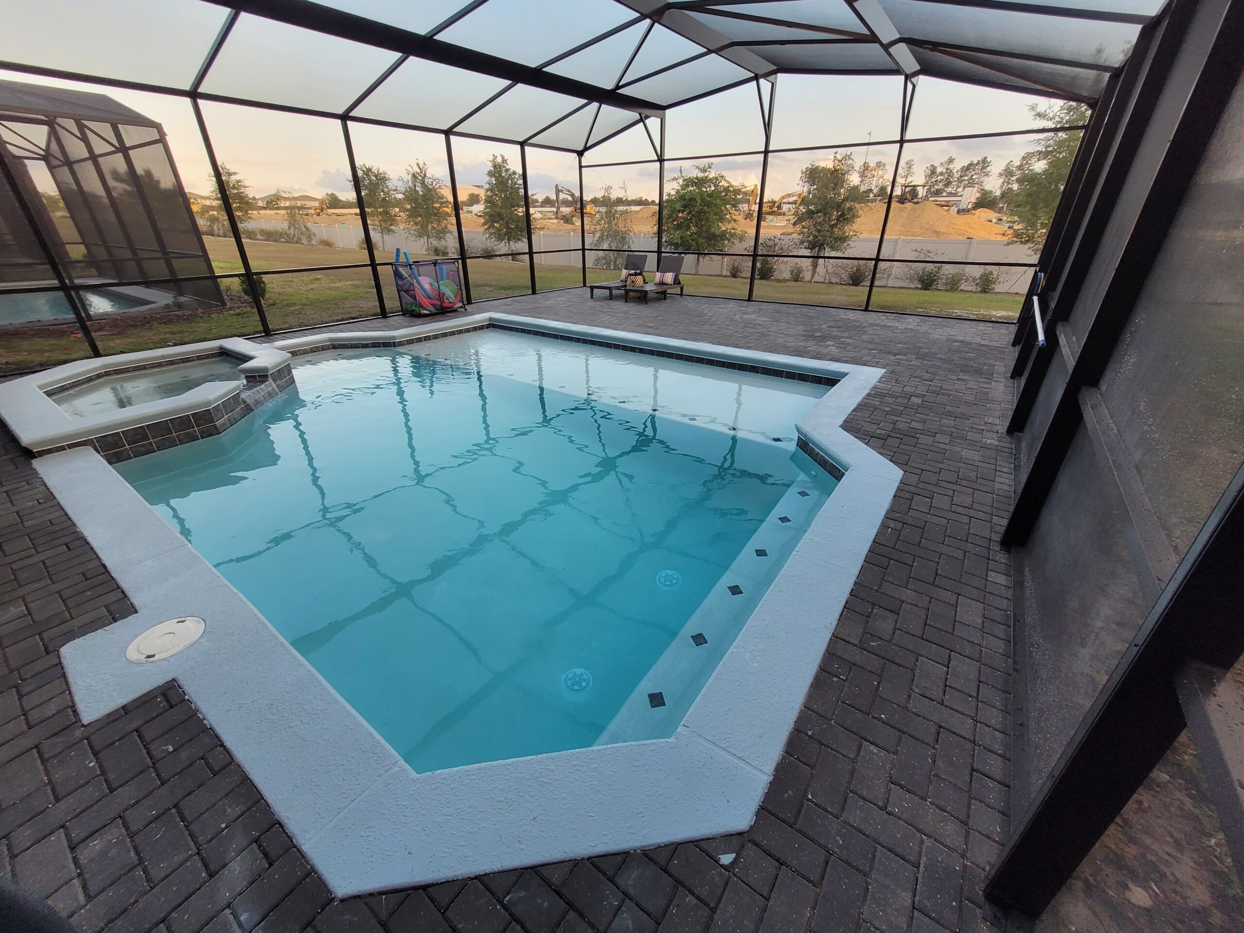 Huge pool and sun shelf! All furniture coming in May!